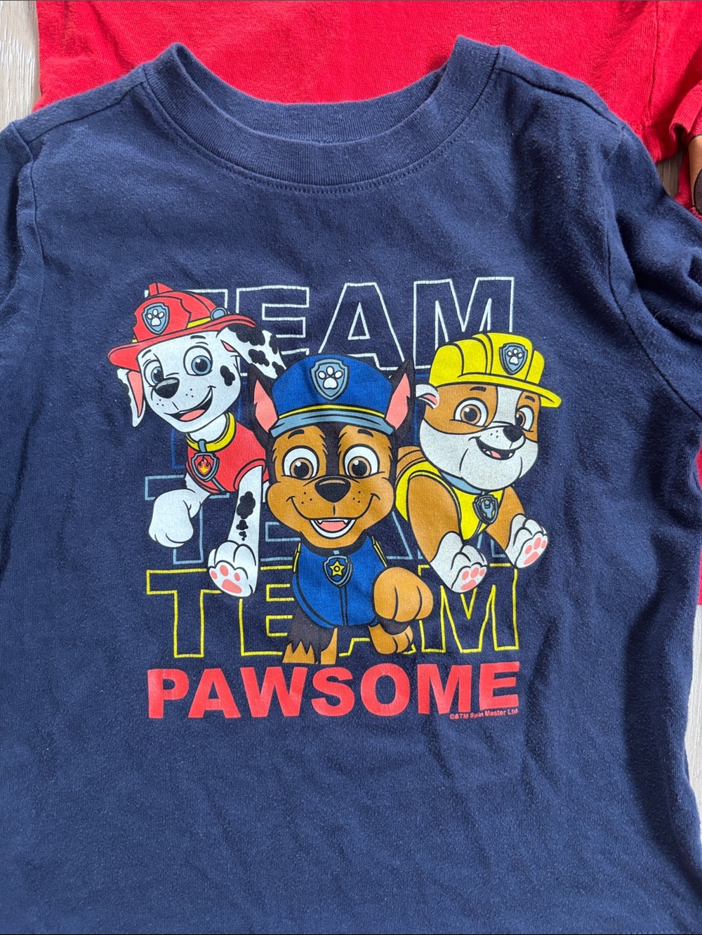 Paw Patrol Kids Graphic Tee Bundle - Red & Navy 3T/4T - Picture 3 of 4